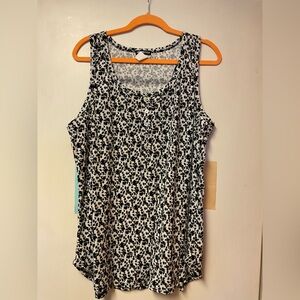 Floral Black and White Women's Top